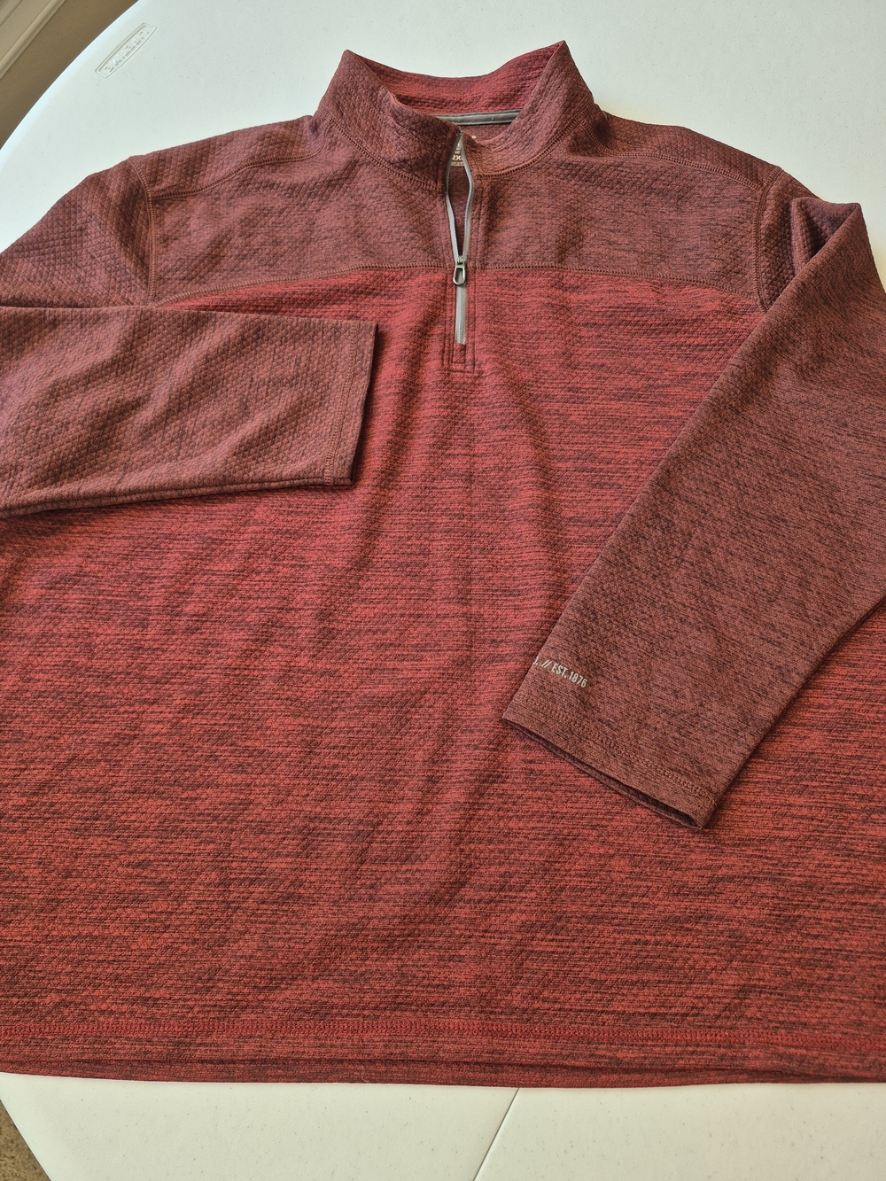 G.H. Bass & Co. Red Heather Quarter-Zip Shirt Jacket 4858